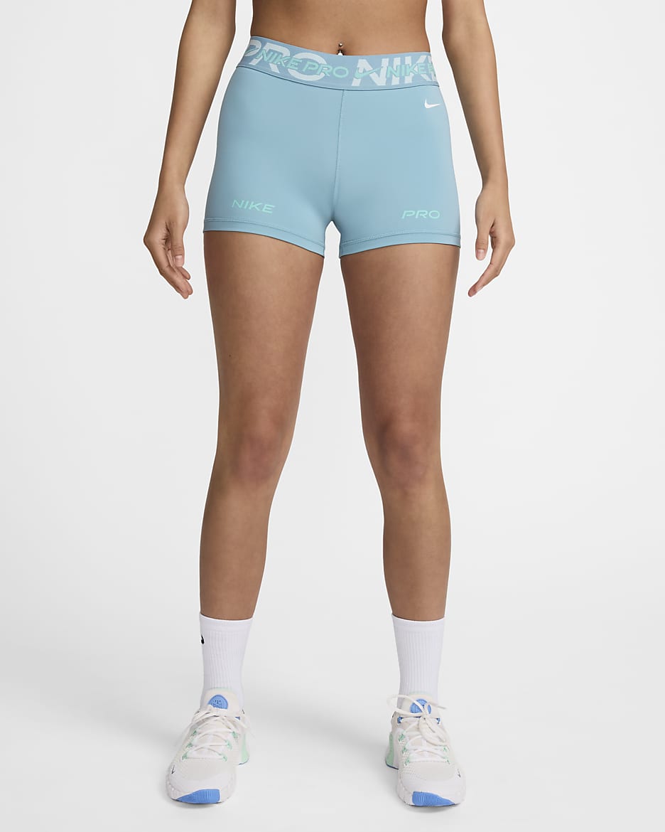 Nike Pro Women s Mid Rise 3 Graphic Biker Shorts. Nike